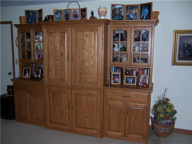 Entertainment center/China cabinet/storage - stained oak